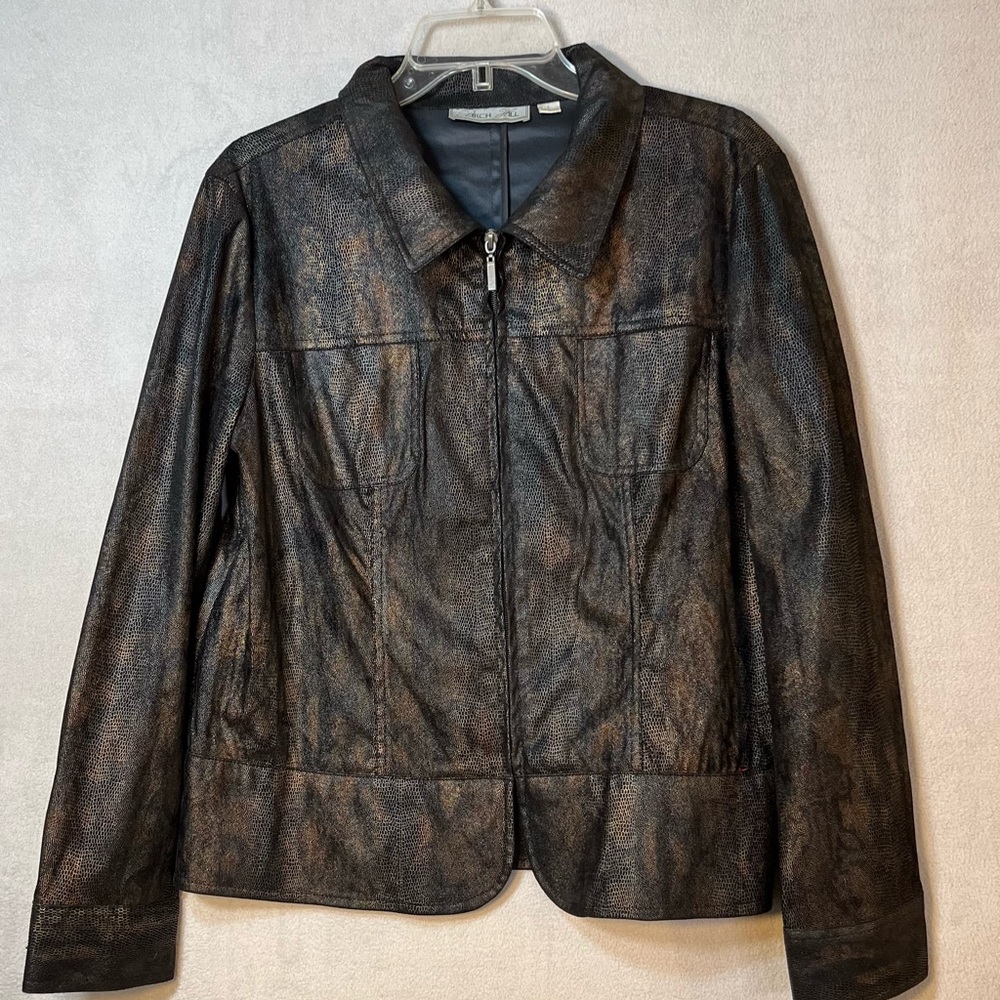 Birch Hill Large Faux Snake Bronze Copper Lightweight Jacket with Zip
